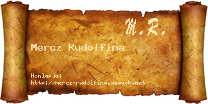 Mercz Rudolfina névjegykártya